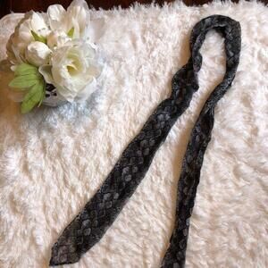 Elegant Black Snake Print Neck Tie or Scarf